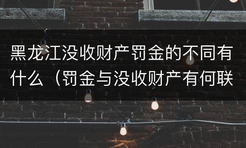 黑龙江没收财产罚金的不同有什么（罚金与没收财产有何联系和区别?）