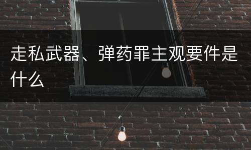 走私武器、弹药罪主观要件是什么