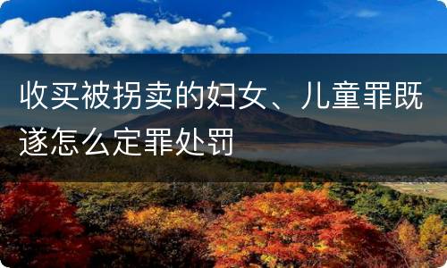 收买被拐卖的妇女、儿童罪既遂怎么定罪处罚