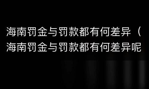 海南罚金与罚款都有何差异（海南罚金与罚款都有何差异呢）