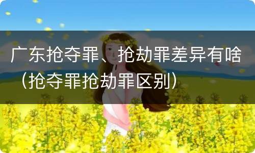 广东抢夺罪、抢劫罪差异有啥（抢夺罪抢劫罪区别）