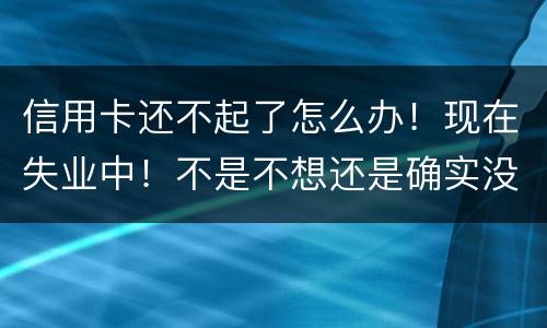 信用卡还不起了怎么办！现在失业中！不是不想还是确实没有钱还！会坐牢吗