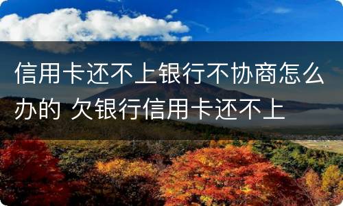 信用卡还不上银行不协商怎么办的 欠银行信用卡还不上