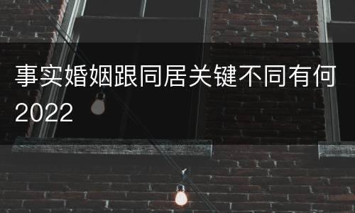 事实婚姻跟同居关键不同有何2022