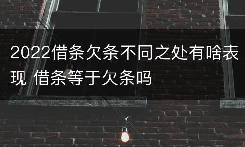2022借条欠条不同之处有啥表现 借条等于欠条吗
