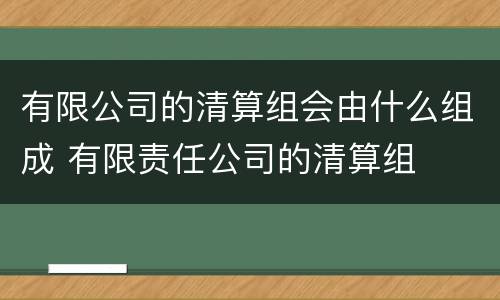 有限公司的清算组会由什么组成 有限责任公司的清算组