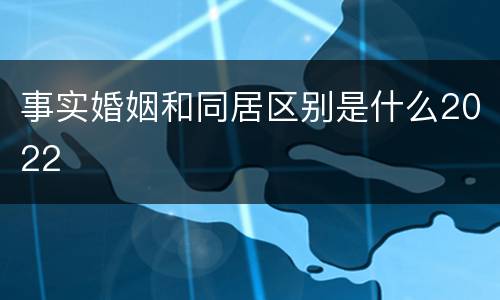 事实婚姻和同居区别是什么2022