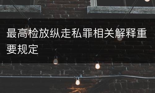 最高检放纵走私罪相关解释重要规定
