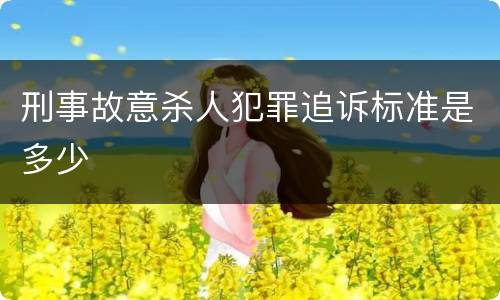 刑事故意杀人犯罪追诉标准是多少