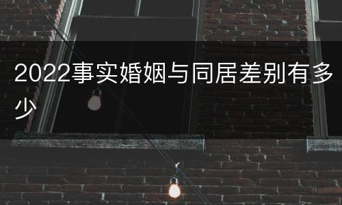 2022事实婚姻与同居差别有多少