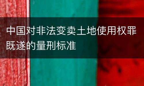 中国对非法变卖土地使用权罪既遂的量刑标准