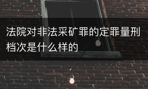 法院对非法采矿罪的定罪量刑档次是什么样的