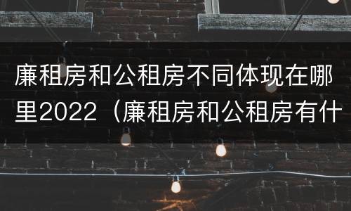 廉租房和公租房不同体现在哪里2022（廉租房和公租房有什么不同）