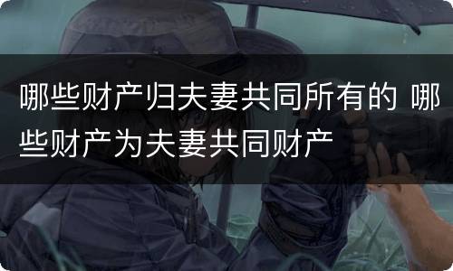 哪些财产归夫妻共同所有的 哪些财产为夫妻共同财产