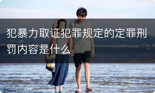 犯暴力取证犯罪规定的定罪刑罚内容是什么