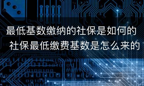 最低基数缴纳的社保是如何的 社保最低缴费基数是怎么来的