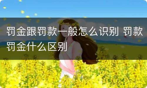 罚金跟罚款一般怎么识别 罚款罚金什么区别