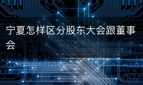 宁夏怎样区分股东大会跟董事会