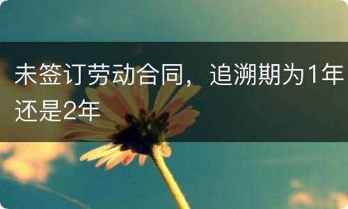 未签订劳动合同，追溯期为1年还是2年