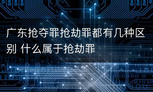 广东抢夺罪抢劫罪都有几种区别 什么属于抢劫罪