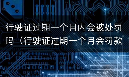 行驶证过期一个月内会被处罚吗（行驶证过期一个月会罚款吗）