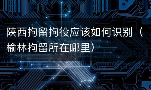 陕西拘留拘役应该如何识别（榆林拘留所在哪里）