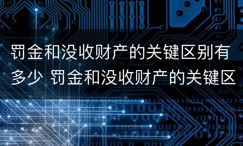 罚金和没收财产的关键区别有多少 罚金和没收财产的关键区别有多少种