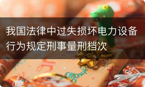 我国法律中过失损坏电力设备行为规定刑事量刑档次