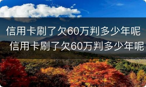 信用卡刷了欠60万判多少年呢 信用卡刷了欠60万判多少年呢怎么查