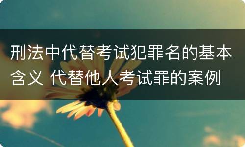 刑法中代替考试犯罪名的基本含义 代替他人考试罪的案例