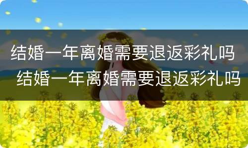 结婚一年离婚需要退返彩礼吗 结婚一年离婚需要退返彩礼吗