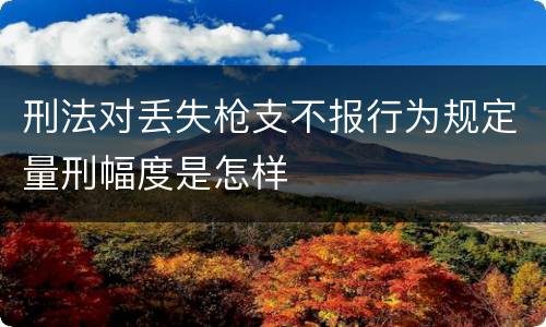 刑法对丢失枪支不报行为规定量刑幅度是怎样
