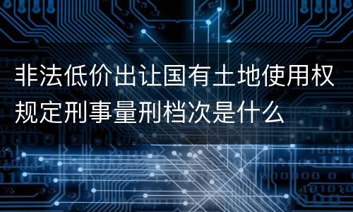 非法低价出让国有土地使用权规定刑事量刑档次是什么