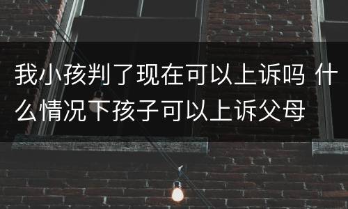 我小孩判了现在可以上诉吗 什么情况下孩子可以上诉父母
