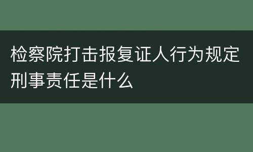 检察院打击报复证人行为规定刑事责任是什么