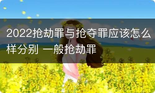 2022抢劫罪与抢夺罪应该怎么样分别 一般抢劫罪