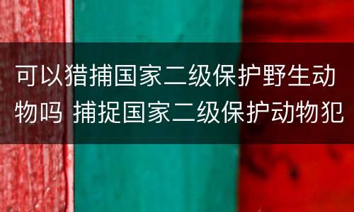 可以猎捕国家二级保护野生动物吗 捕捉国家二级保护动物犯法吗