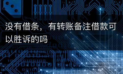 没有借条，有转账备注借款可以胜诉的吗