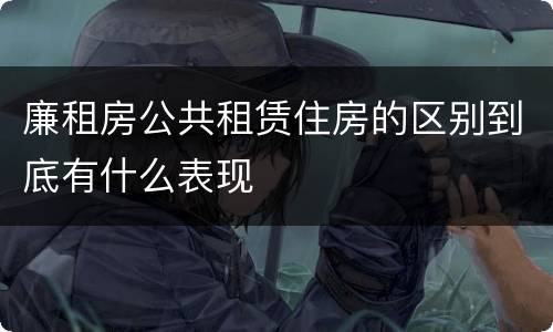 廉租房公共租赁住房的区别到底有什么表现