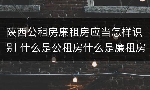 陕西公租房廉租房应当怎样识别 什么是公租房什么是廉租房