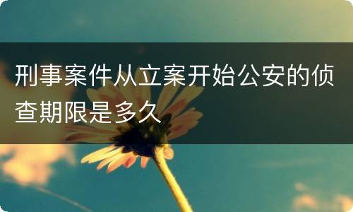 刑事案件从立案开始公安的侦查期限是多久