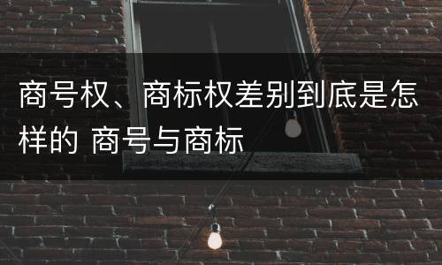 商号权、商标权差别到底是怎样的 商号与商标