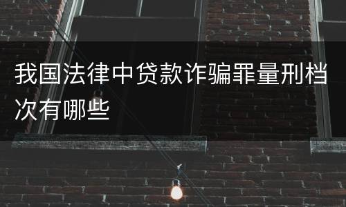 我国法律中贷款诈骗罪量刑档次有哪些