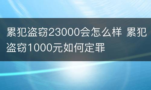 累犯盗窃23000会怎么样 累犯盗窃1000元如何定罪