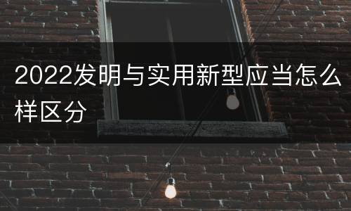 2022发明与实用新型应当怎么样区分