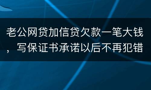 老公网贷加信贷欠款一笔大钱，写保证书承诺以后不再犯错，请问怎样写受法律保护