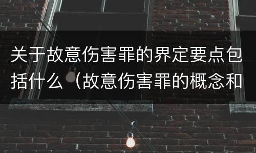 关于故意伤害罪的界定要点包括什么（故意伤害罪的概念和构成要件）