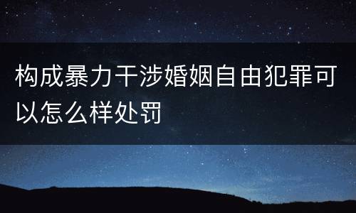 构成暴力干涉婚姻自由犯罪可以怎么样处罚