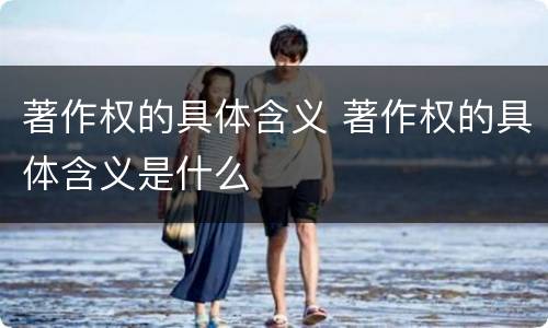 著作权的具体含义 著作权的具体含义是什么