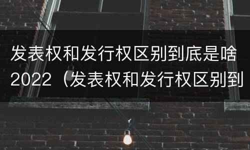 发表权和发行权区别到底是啥2022（发表权和发行权区别到底是啥2022年的）